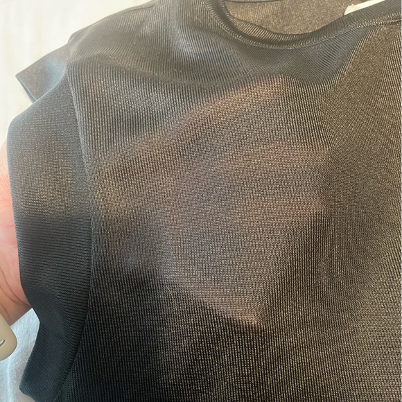 Anthropologie Porridge Black Shine Sheer Boxy Muscle Tee in Black Sz S - Picture 12 of 12